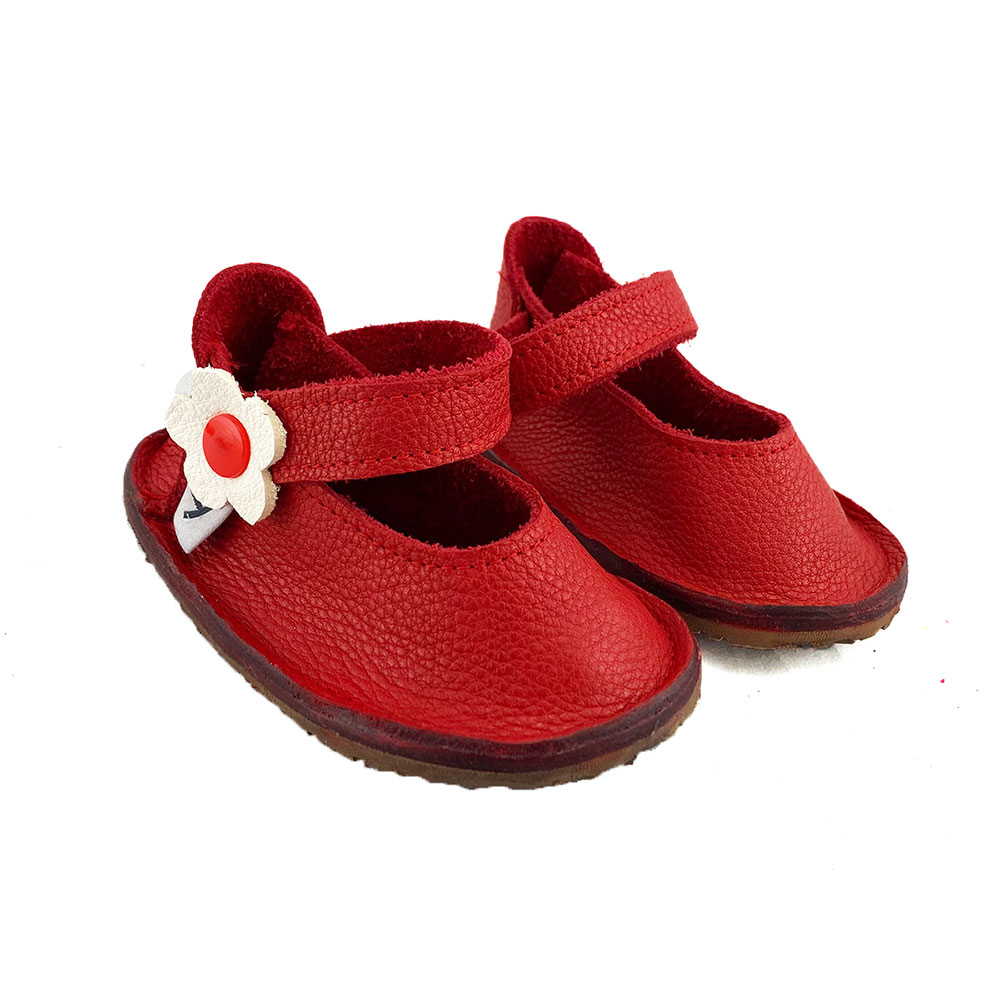 Sandali, Barefoot Shoes, Κόκκινο με άσπρο λουλούδι 2