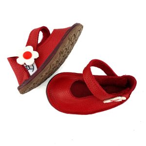 Sandali, Barefoot Shoes, Κόκκινο με άσπρο λουλούδι 3